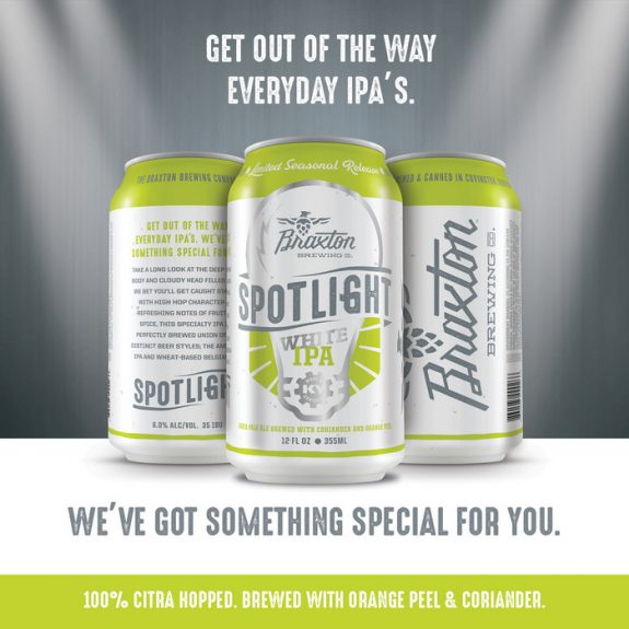 Braxton Spotlight White IPA cans BeerPulse