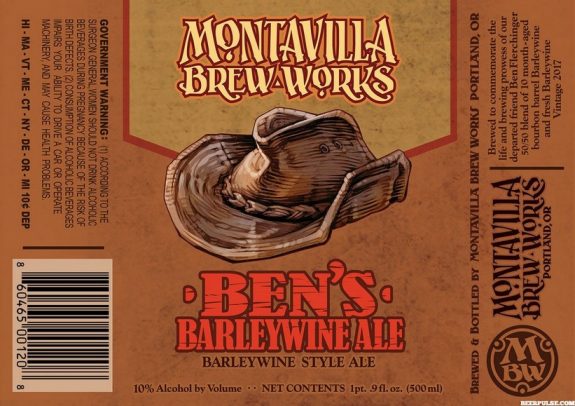 Montavilla Ben's Barleywine label BeerPulse