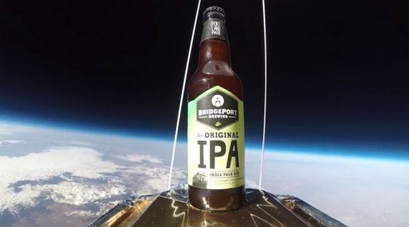BridgePort IPA beer bottle in space BeerPulse