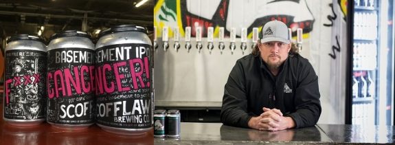 F Cancer cans aand Matt at bar -- cancer fighter