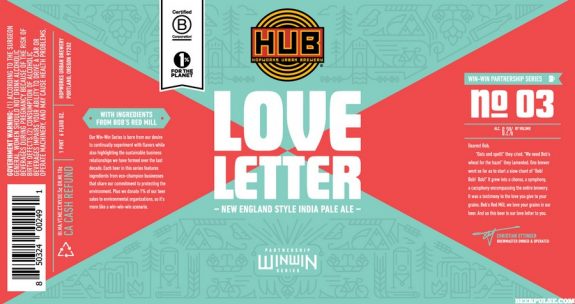 HUB Love Letter IPA label BeerPulse