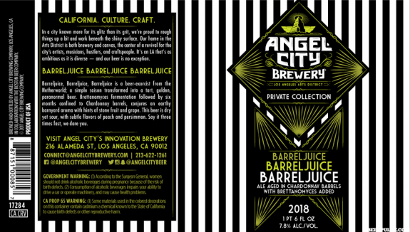Angel City BarrelJuice label BeerPulse
