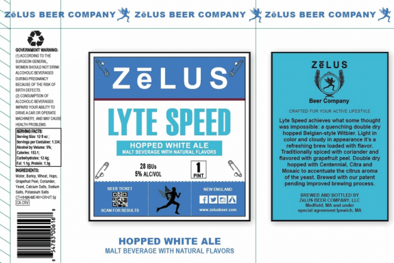 Zelus Lyte Speed Hopped White Ale Image BeerPulse