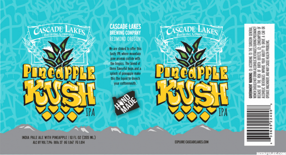 Cascade Lakes Pineapple Kush 12 oz can label BeerPulse