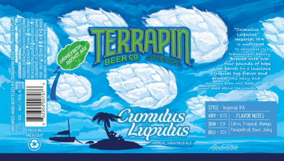 Terrapin Cumulus Lupulus Imperial IPA label BeerPulse
