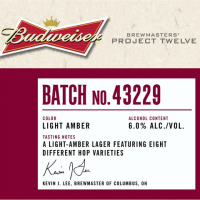 Budweiser Batch No. 43229 Light Amber Lage