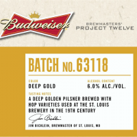 Budweiser Batch No. 63118 Golden Pilsner