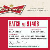 Budweiser Batch No. 91406 Deep Amber Lager