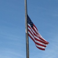 american flag half mast