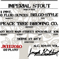 Peace Tree Imperial Stout 22oz label