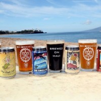 Maui Brewing cans glasses