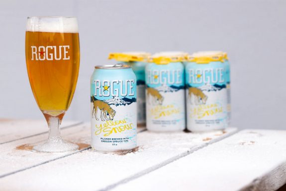 Rogue Yellow Snow Pilsner cans BeerPulse