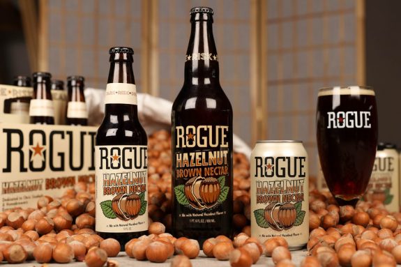 Rogue Hazelnut Brown Nectar bottles and cans BeerPulse