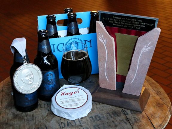Saint Arnold Icon Blue Chocolate Milk Stout bottles BeerPulse